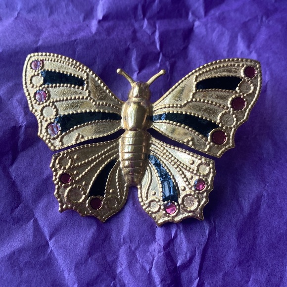 Jewelry Large Vintage Enamel Butterfly Brooch Pin Poshmark